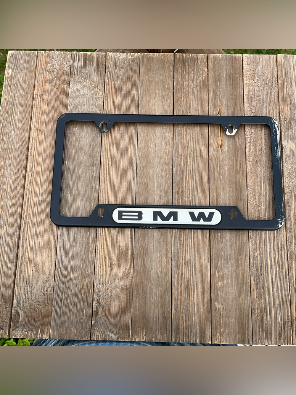 BMW Black Metal License Plate Frame (Single)